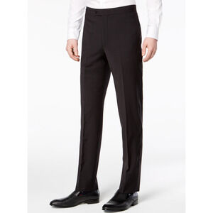 Calvin Klein Men Slim Fit Infinite Stretch Black Tuxedo Pants Black Size 32X34